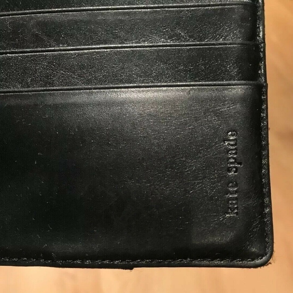 Kate Spade Black Pia Dot Snap Flap Bifold Wallet - Picture 7 of 8